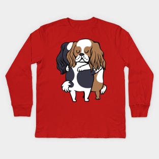 Cavalier King Charles Spaniel hugs Kids Long Sleeve T-Shirt